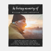 In Love Memory Foto Gedicht Tribute Blanket Fleecedecke (Vorderseite)