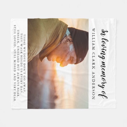 In Love Memory Foto Gedicht Tribute Blanket Fleecedecke (Vorderseite (Horizontal))