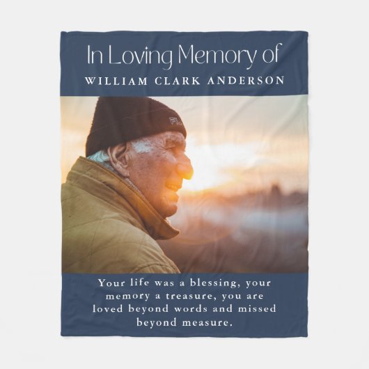 In Love Memory Foto Gedicht Tribute Blanket Fleecedecke (Vorderseite)