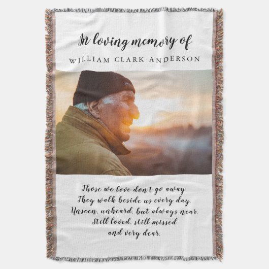 In Love Memory Foto Gedicht Tribute Decke (Vorderseite Vertikal)