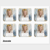 In Love Memory Foto Gold Blue Aufkleber (Blatt)