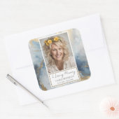 In Love Memory Foto Gold Blue Aufkleber (Umschlag)