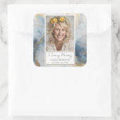 In Love Memory Foto Gold Blue Aufkleber (Tasche)