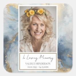 In Love Memory Foto Gold Blue Aufkleber
