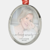 In Love Memory Foto Gray Script Erinnerung Ornament Aus Metall (Links)