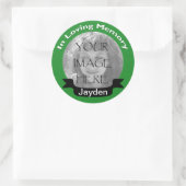 In Love Memory Foto Grün Aufkleber (Tasche)