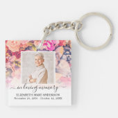 In Love Memory Foto helle florale Gedenkstätte Schlüsselanhänger (Rückseite)