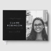 In Love Memory Foto Herz-Script Begräbnisfoil Gästebuch (Vorderseite)