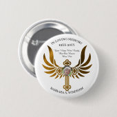 In Love Memory Foto Keepake Cross mit Wings K Button (Vorne & Hinten)