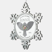 In Love Memory Foto Keepake Cross mit Wings S Schneeflocken Zinn-Ornament (Rechts)