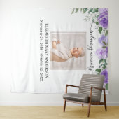 In Love Memory Foto Lila florale Gedenkstätte Wandteppich (Beispiel (Horizontal))