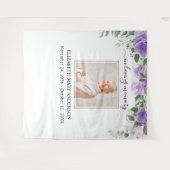 In Love Memory Foto Lila florale Gedenkstätte Wandteppich (Vorderseite (Horizontal))