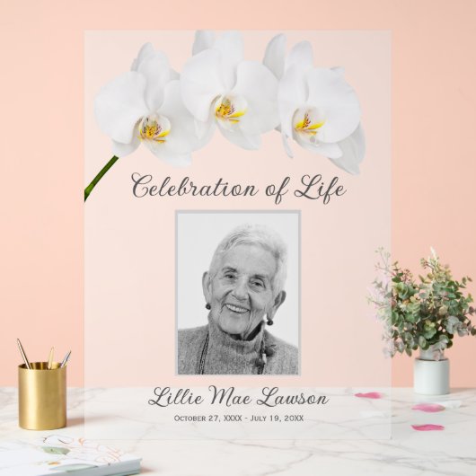 In Love Memory Foto Memorial Beerdigung Acrylschild (Hochzeit)