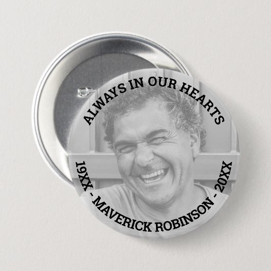 In Love Memory Foto Memorial Beerdigung Button (Vorne & Hinten)