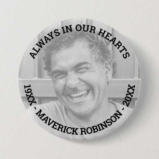 In Love Memory Foto Memorial Beerdigung Button (Vorderseite)