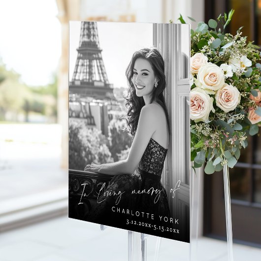 In Love Memory Foto Memorial Begrüßung Acrylschild