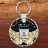 In Love Memory Foto Memorial Diamond Look Schlüsselanhänger (Vorderseite)