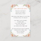 In Love Memory Foto Memorial Elegante Peach-Rose Visitenkarte (Rückseite)