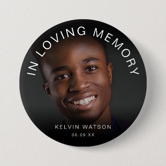 In Love Memory | Foto Memorial Funerary Button (Vorderseite)