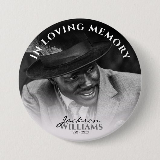 In Love Memory | Foto Memorial Funerary Button (Vorderseite)