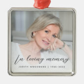 In Love Memory Foto Memorial Gray Ornament Aus Metall (Vorne)