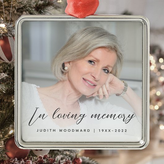In Love Memory Foto Memorial Gray Ornament Aus Metall
