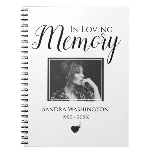 In Love Memory | Foto Memorial Guest Notizblock (Vorderseite)