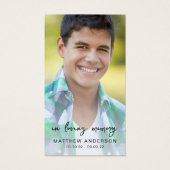 In Love Memory Foto Memorial Poem Card (Vorderseite)