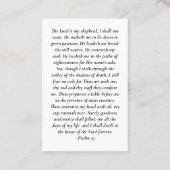 In Love Memory Foto Memorial Prayer Card Visitenkarte (Rückseite)