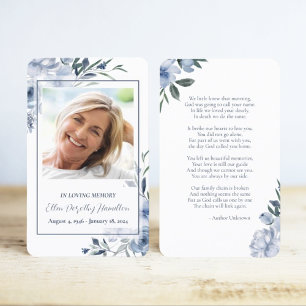 In Love Memory Foto Memorial Prayer Card Visitenkarte