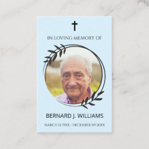 In Love Memory Foto Memorial Prayer Card Visitenkarte
