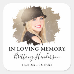 In Love Memory   Foto Memorial Square Sticker