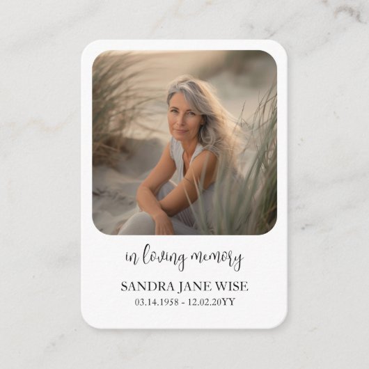 In Love Memory Foto Memorial Wallet Card Begleitkarte (Vorderseite)