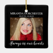 In Love Memory Foto Memorial Weihnachtsbaum Keramikornament (Rückseite)