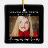In Love Memory Foto Memorial Weihnachtsbaum Keramikornament (Vorderseite)