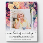 In Love Memory Foto Moody Floral Memorial Fotoplatte (Vorderseite)