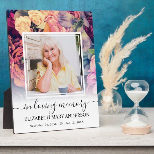 In Love Memory Foto Moody Floral Memorial Fotoplatte (Seite)