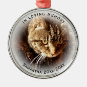 In Love Memory Foto Name Cat Dog Pet Premium Ornament Aus Metall (Vorne)