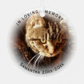 In Love Memory Foto Name Katze Hund Runde Ornament Aus Metall (Rückseite)