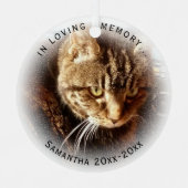 In Love Memory Foto Name Katze Hund Runde Ornament Aus Metall (Vorderseite)
