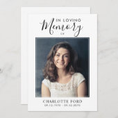 In Love Memory Foto Order of Service Memorial Einladung (Vorne/Hinten)