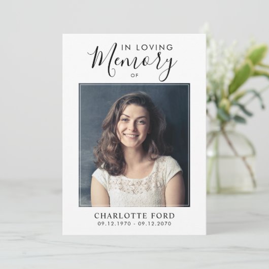 In Love Memory Foto Order of Service Memorial Programm (Stehend Vorderseite)