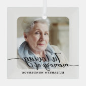 In Love Memory Foto Ornament Aus Glas (Rückseite)