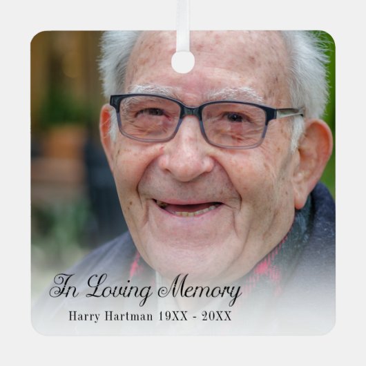 In Love Memory Foto Ornament Aus Metall (Vorderseite)