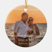 In Love Memory Foto Parents Monogram Keramik Ornament (Vorne)