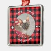 In Love Memory Foto Pet Memorial Buffalo Karo Ornament Aus Metall (Links)