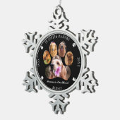 In Love Memory Foto Pet Memorial - Schwarz Schneeflocken Zinn-Ornament (Rechts)