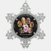 In Love Memory Foto Pet Memorial - Schwarz Schneeflocken Zinn-Ornament (Vorderseite)