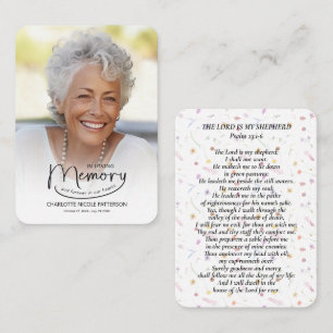 In Love Memory Foto Psalm Prayer Card Visitenkarte
