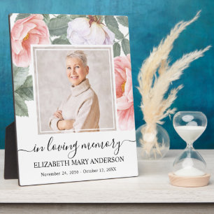 In Love Memory Foto rosa florale Gedenkstätte Fotoplatte